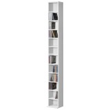 Raft pentru CD AANF-6411 cu 12 suprafete depozitare alb [en.casa] HausGarden Leisure