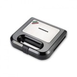 Cumpara ieftin Sandwich maker Heinner, 750 W, 22.5 x 13 cm, placi antiadezive fixe, tip grill, Negru/Argintiu