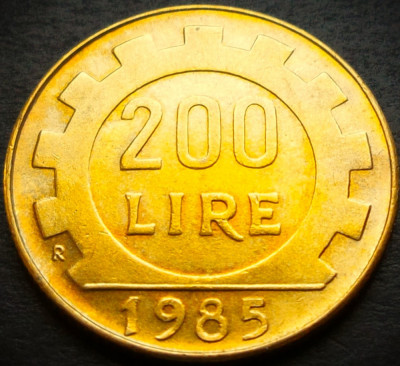 Moneda 200 LIRE - ITALIA, anul 1985 * cod 4816 - mai rara in stare A.UNC foto