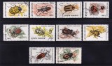 Serie completă 10 timbre tematice &bdquo;Insecte protejate din Rom&acirc;nia&rdquo; &ndash; Poșta Rom&acirc;nă &ndash; 1996