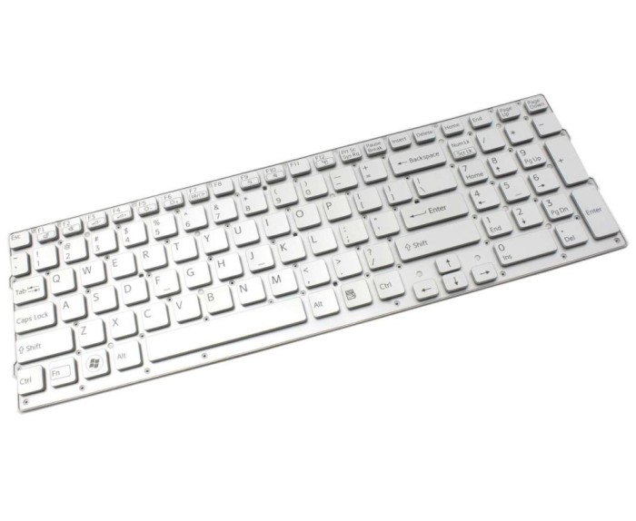 Tastatura Sony Argintie Vaio PCG71614L layout US fara rama enter mic, Vaio PCG71713L layout US fara rama enter