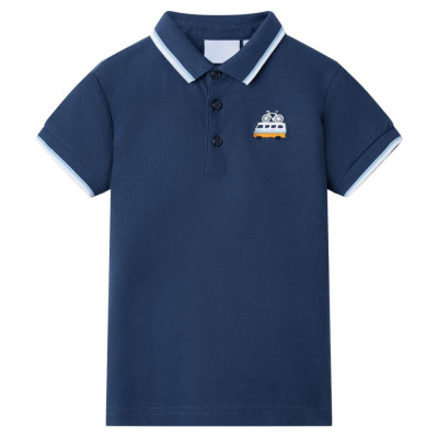 Tricou polo pentru copii, albastru &amp;icirc;nchis, 128 GartenMobel Dekor foto