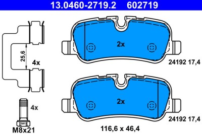 ATE 13.0460-2719.2 set placute frana,frana disc foto