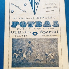 Program meci fotbal OTELUL GALATI - SPORTUL STUDENTESC BUCURESTI(27.04.1988)