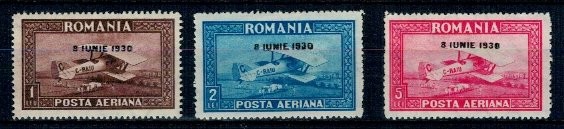 1930 - Posta aeriana C.RAIU supr., fil. oriz., serie nestampilat