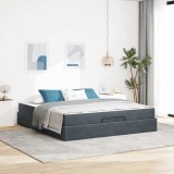 Cumpara ieftin Cadru de pat Gri &icirc;nchis 180 x 200 cm Catifea