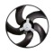 GMV ventilator radiator Peugeot 206/206+, 1998-2012 motor 1,1/1,4/1,6/2,0 benzina; 1,9 D; 2,0 HDI, fara AC, 100 W; 340 mm; 2 pini,