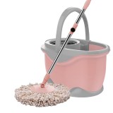 Set galeata si mop rotativ 360&Acirc;&deg;, flippy, cu dubla actiune centrifuga, pentru uz casnic, maner din otel inoxidabil telescopic, 2 capte din bumbac, 46x