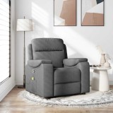 vidaXL Fotoliu de masaj rabatabil, gri &icirc;nchis, material textil