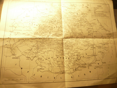 Harta Tarii Romanesti ,Moldova si Transilvania sec.XIV-XVI , dim.= 41x31 cm foto