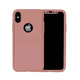 Husa Apple iPhone X, FullBody Elegance Luxury Rose-Gold, acoperire completa 360, Negru, MyStyle