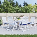 Set 6 Perne Scaun Gossi 50x50x7cm Albastru &amp; Alb Oxford Poliester Exterior