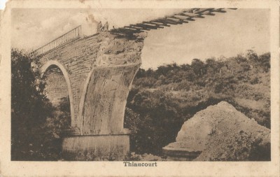 *Franta, poduri (3), Thiaucourt, c.p.i., circulata, 1917 foto