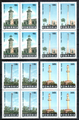 Romania 1998, LP 1474, Faruri, seria in bloc de 4, MNH! foto