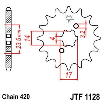 Pinion fata 12 dinti pas lant 420 &amp;ndash; Aprilia RS - RX (06-13) - Derbi GPR Racing - Senda DRD - Racing - X-Race (06-12) 2T LC 50cc foto