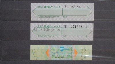 bilete autobuz Brasov, unul nefolosit + unul folosit , Constanta, unul folosit foto