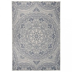 vidaXL Covor de exterior, model albastru, 160x230 cm, țesătură plată