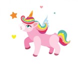 Cumpara ieftin Sticker decorativ Unicorn, Roz, 70 cm, 1224ST, Oem