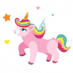 Sticker decorativ Unicorn, Roz, 70 cm, 1224ST