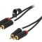 Cablu RCA Aurit 3m Negru x2