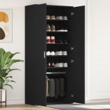 VidaXL Cabinet pentru pantofi Negru 80x39x180 cm Lemn solid