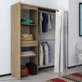 vidaXL Birou de colț cu 4 rafturi, culoarea stejarului