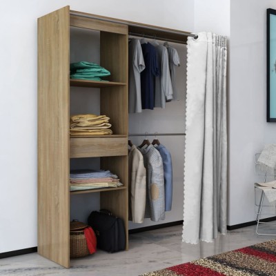 vidaXL Birou de colț cu 4 rafturi, culoarea stejarului 243059 foto