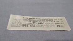 CUPOANE /BON DE TREZORERIE CU REDUCERE 1921 UNGARIA
