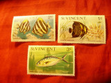 Serie mica St. Vincent 1975 - Pesti , 3 valori, Nestampilat