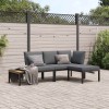 VidaXL Set canapea de grădină, 3 piese, cu perne, negru, aluminiu 3283680