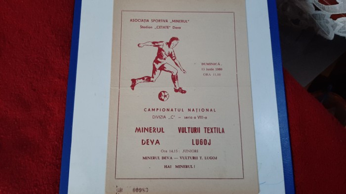 program Minerul Deva - Vulturii T. Lugoj