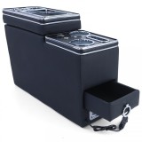 Console central confort cu compartiment de stocare si USB, piele neagra, potrivita pentru VW Bus T5 T6 din 03 Performance AutoTuning