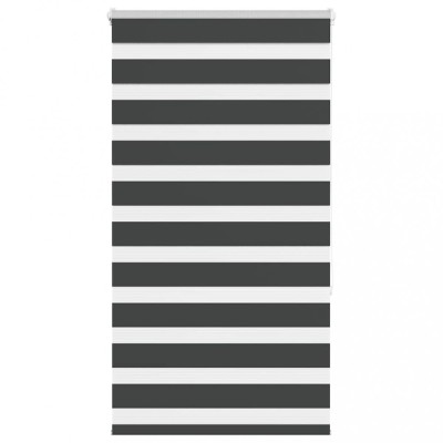 Jaluzea tip zebra neagră lățime țesătură 65,9 cm poliester foto