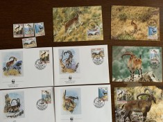 etiopia - muflon - serie 4 timbre MNH, 4 FDC, 4 maxime, fauna wwf