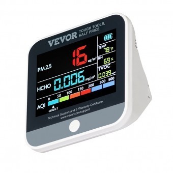 Detector calitate aer 8 in 1, AQI, PM1.0, PM2.5, PM10, TVOC, HCHO, umiditate, temperatura