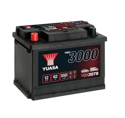 Baterie Yuasa 12V 62AH/550A YBX3000 SMF (L+ Standard) 243x175x190 B13 (pornire)