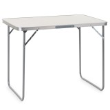 Masa pliabila pentru camping cu maner, blat MDF si cadru aluminiu, 90x60 cm, gri