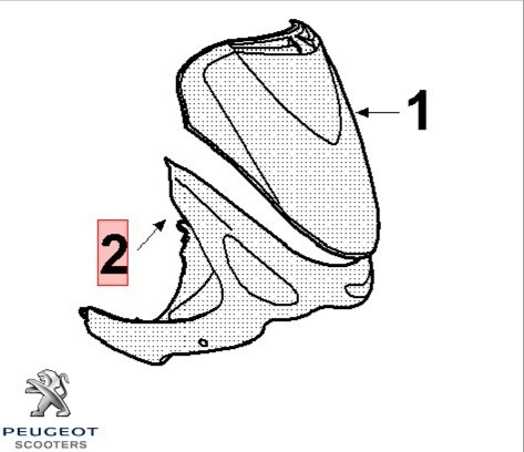 Carena fata inferioara argintie originala Peugeot Vclic &ndash; Vclic Evolution 4T 50cc
