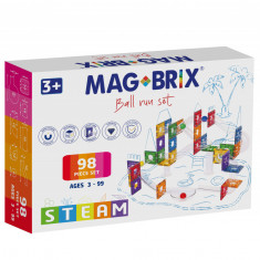 Set magnetic Magblox - 98 piese, circuit cu bile - Magbrix Marble Run