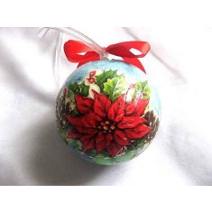 Glob brad cu inger cu flori in mana, glob decoratiune sarbatori iarna 29894