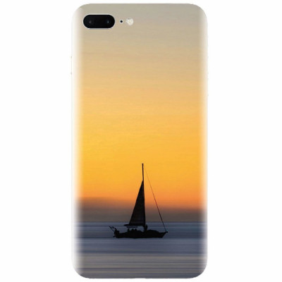 Husa silicon pentru Apple Iphone 7 Plus, Wind Sail Boat Ocean Sunset foto