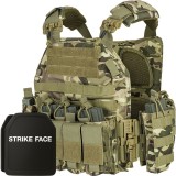Set Vesta Tactica Multicam + 2 Placi Balistice NIJ IV, Linovit&reg;, pentru Airsoft, Paintball, Tir sportiv, Outdoor, Vanatoare, Material Oxford 1000D, Si