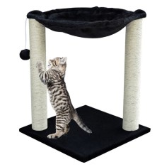 Black Scratching post, copac pentru pisici | Hamac in picioare pe stalpi de sisal foto