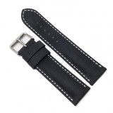 Curea de ceas Fleurus - Neagra din piele naturala de Vitel - 18mm / 20mm / 22mm / 24mm - 1EY14D05-BK