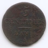 Franta 5 centimes 1795 A - L&#039;AN 4 - A, Prima Republica, Cupru, 23 mm A, KM-635.1 (2)