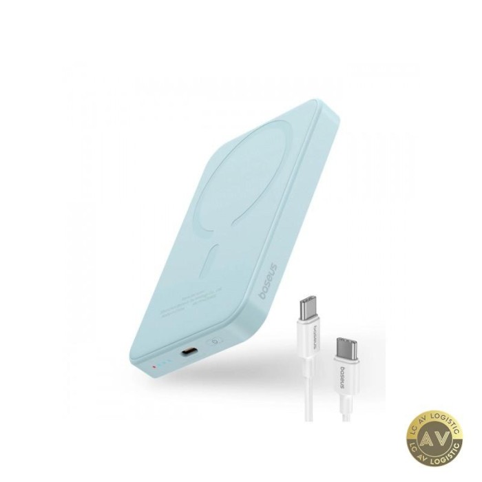 Baterie Externa Wireless Baseus Magnetic Mini 5000mAh 20W PD + FQI 1 x QI - 1 x USB-C Albastra P10022107313-00
