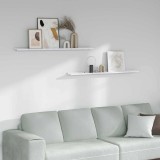 vidaXL Raft de perete 2 pcs Marmură albă 115 x 9 x 3 cm Lemn compozit 42020025