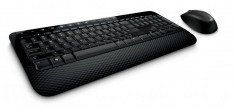 Kit tastatura + mouse microsoft 2000 wireless desktop media negru foto