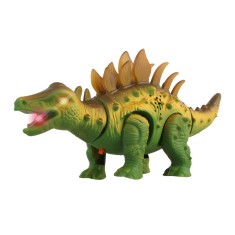 Jucarie Interactiva Dinozaur Stegosaurus, Miscari Realiste, Sunete, Lumini, Capul si Coada Mobile, pentru Copii, Fete si Baieti, + 3 ani, 28 x 13 cm,