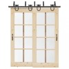 VidaXL Set feronerie pentru ușă glisantă, negru, 183 cm, oțel